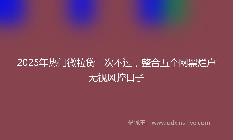 2025年热门微粒贷一次不过，整合五个网黑烂户无视风控口子