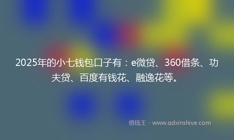 2025年的小七钱包口子有：e微贷、360借条、功夫贷、百度有钱花、融逸花等。