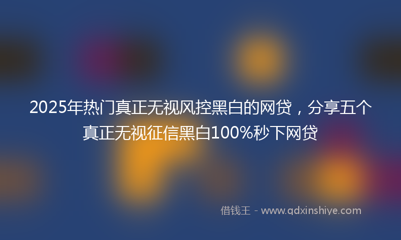 2025年热门真正无视风控黑白的网贷，分享五个真正无视征信黑白100%秒下网贷