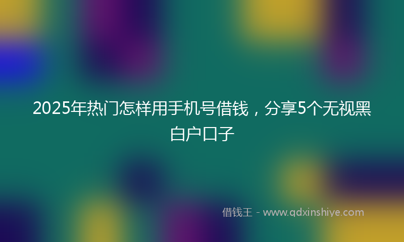 2025年热门怎样用手机号借钱，分享5个无视黑白户口子