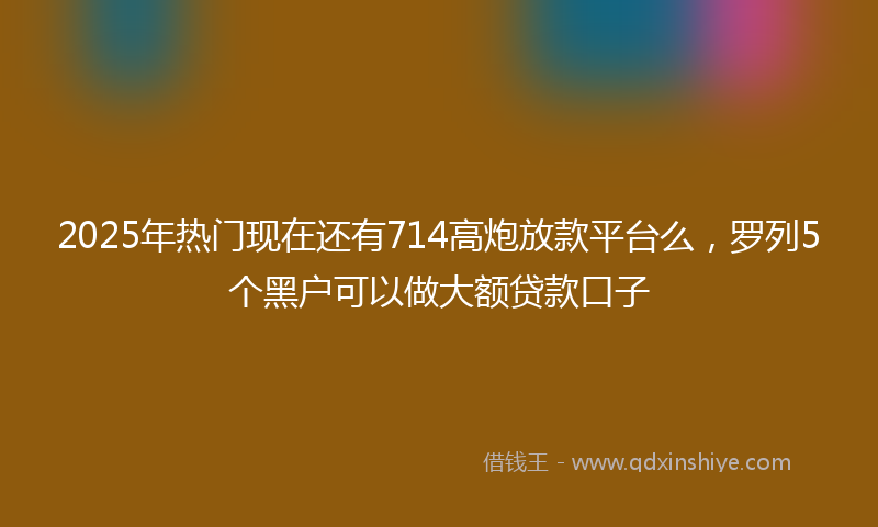 2025年热门现在还有714高炮放款平台么，罗列5个黑户可以做大额贷款口子