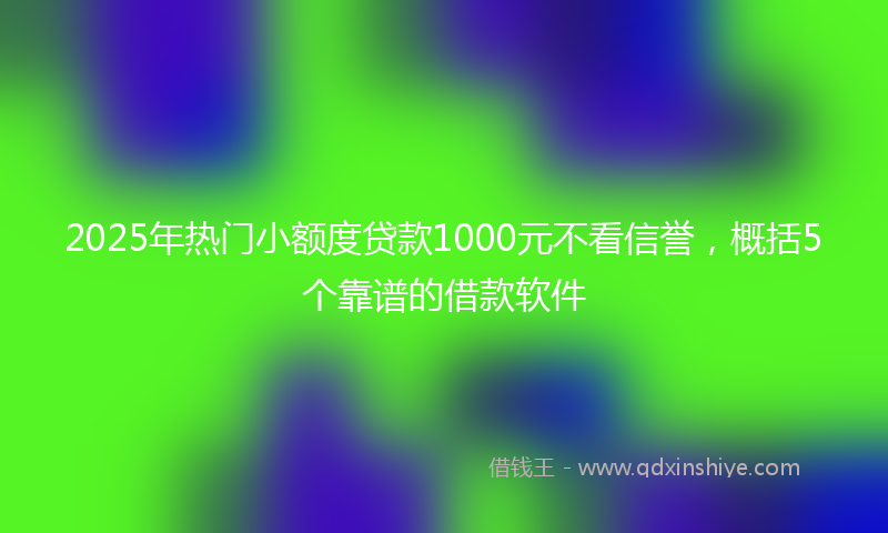 2025年热门小额度贷款1000元不看信誉，概括5个靠谱的借款软件