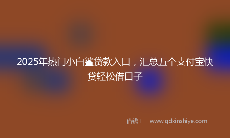 2025年热门小白鲨贷款入口，汇总五个支付宝快贷轻松借口子