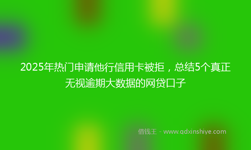 2025年热门申请他行信用卡被拒，总结5个真正无视逾期大数据的网贷口子