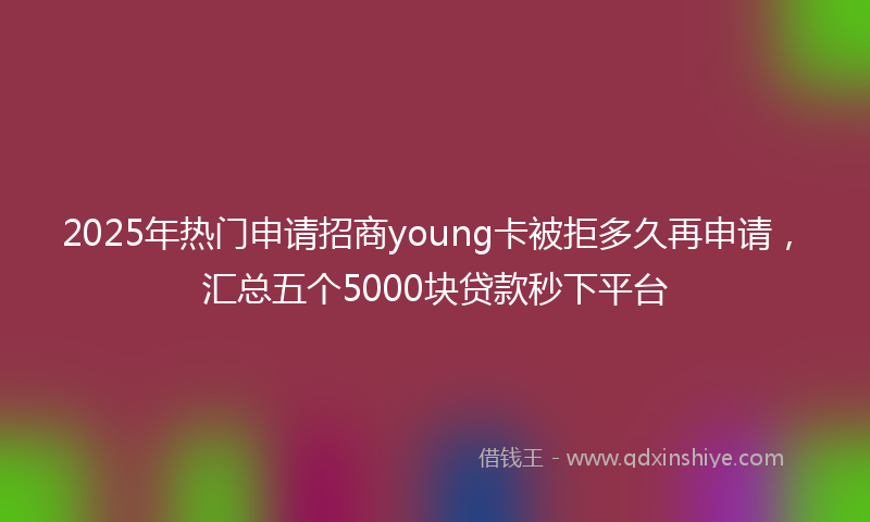 2025年热门申请招商young卡被拒多久再申请，汇总五个5000块贷款秒下平台
