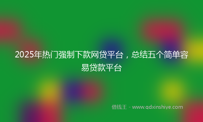 2025年热门强制下款网贷平台，总结五个简单容易贷款平台