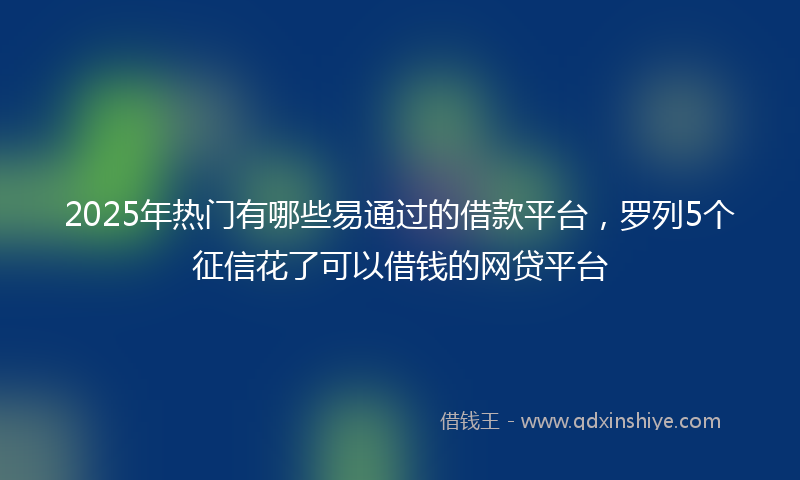 2025年热门有哪些易通过的借款平台，罗列5个征信花了可以借钱的网贷平台