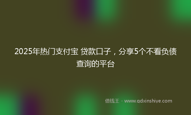 2025年热门支付宝 贷款口子，分享5个不看负债查询的平台