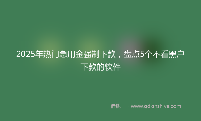 2025年热门急用金强制下款，盘点5个不看黑户下款的软件