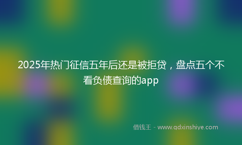 2025年热门征信五年后还是被拒贷，盘点五个不看负债查询的app