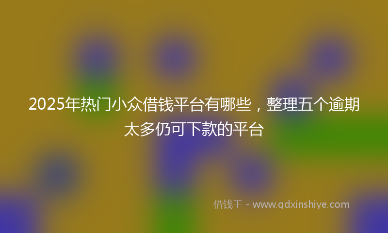 2025年热门小众借钱平台有哪些，整理五个逾期太多仍可下款的平台