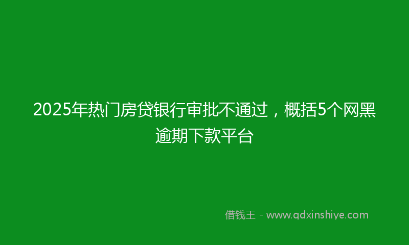 2025年热门房贷银行审批不通过，概括5个网黑逾期下款平台