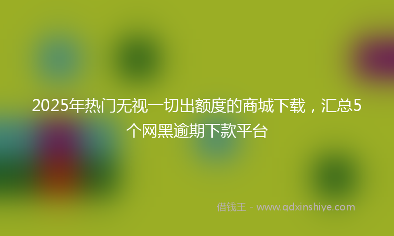 2025年热门无视一切出额度的商城下载，汇总5个网黑逾期下款平台