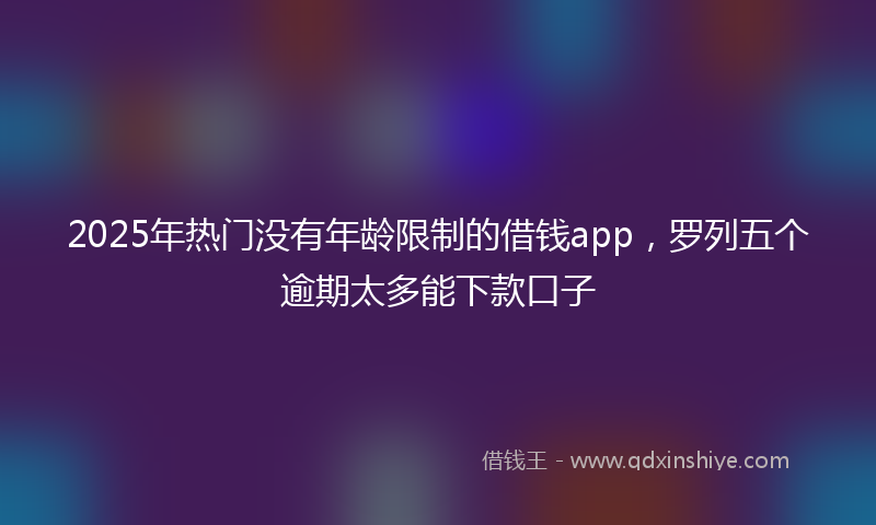 2025年热门没有年龄限制的借钱app，罗列五个逾期太多能下款口子