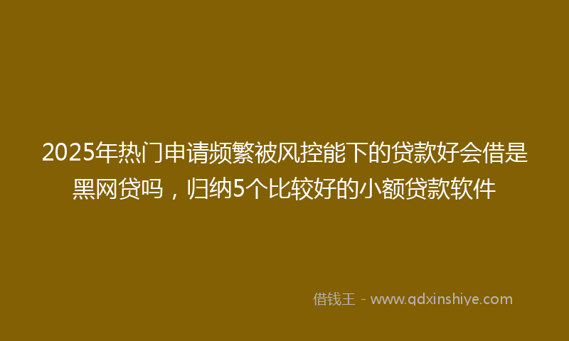 2025年热门申请频繁被风控能下的贷款好会借是黑网贷吗，归纳5个比较好的小额贷款软件