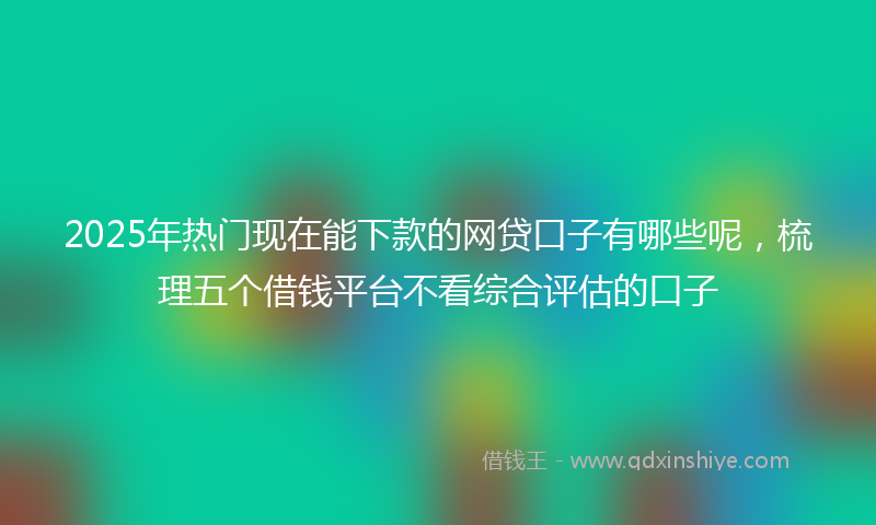 2025年热门现在能下款的网贷口子有哪些呢，梳理五个借钱平台不看综合评估的口子