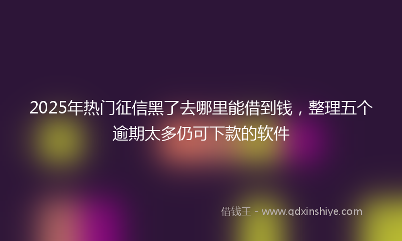 2025年热门征信黑了去哪里能借到钱，整理五个逾期太多仍可下款的软件