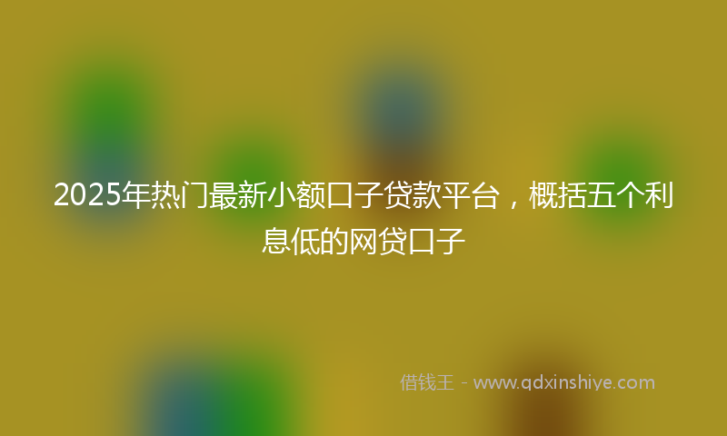 2025年热门最新小额口子贷款平台，概括五个利息低的网贷口子