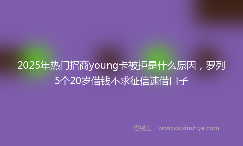 2025年热门招商young卡被拒是什么原因，罗列5个20岁借钱不求征信速借口子