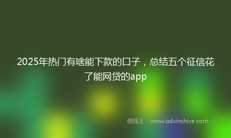 2025年热门有啥能下款的口子，总结五个征信花了能网贷的app