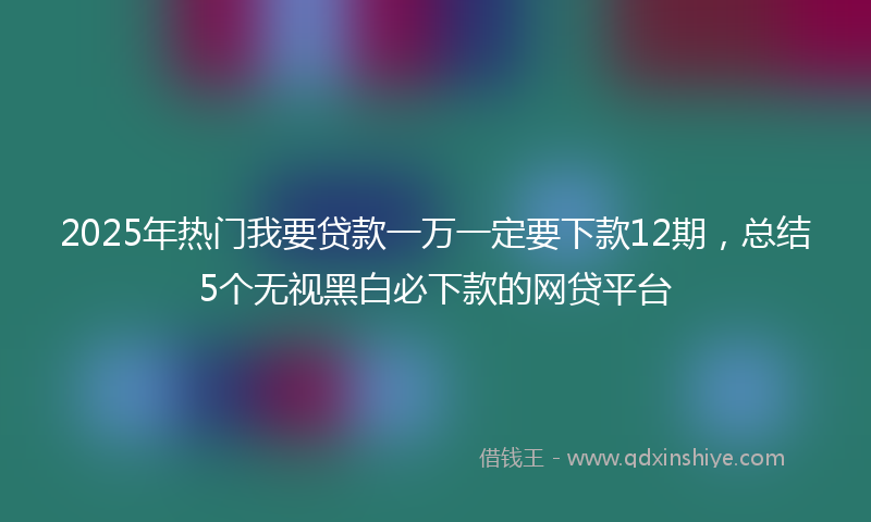 2025年热门我要贷款一万一定要下款12期，总结5个无视黑白必下款的网贷平台