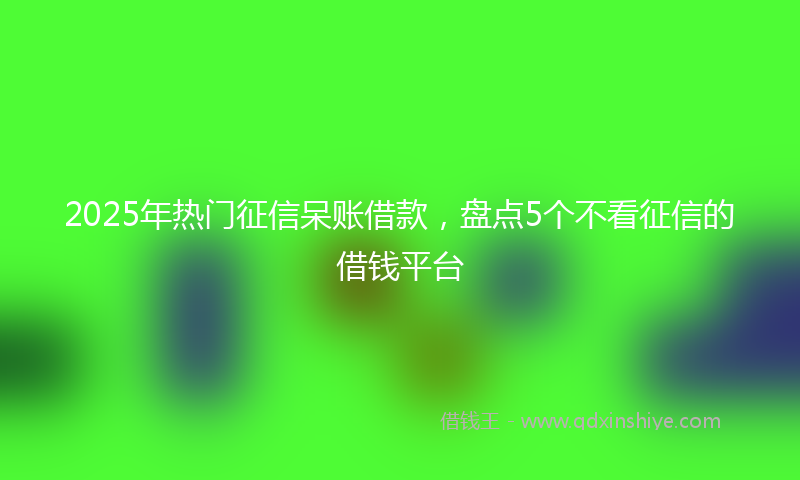 2025年热门征信呆账借款，盘点5个不看征信的借钱平台