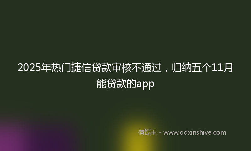 2025年热门捷信贷款审核不通过，归纳五个11月能贷款的app