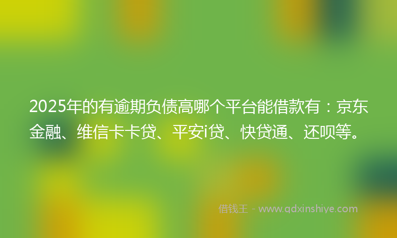 2025年的有逾期负债高哪个平台能借款有：京东金融、维信卡卡贷、平安i贷、快贷通、还呗等。