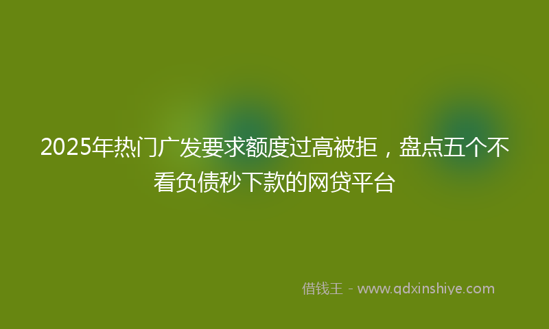 2025年热门广发要求额度过高被拒，盘点五个不看负债秒下款的网贷平台