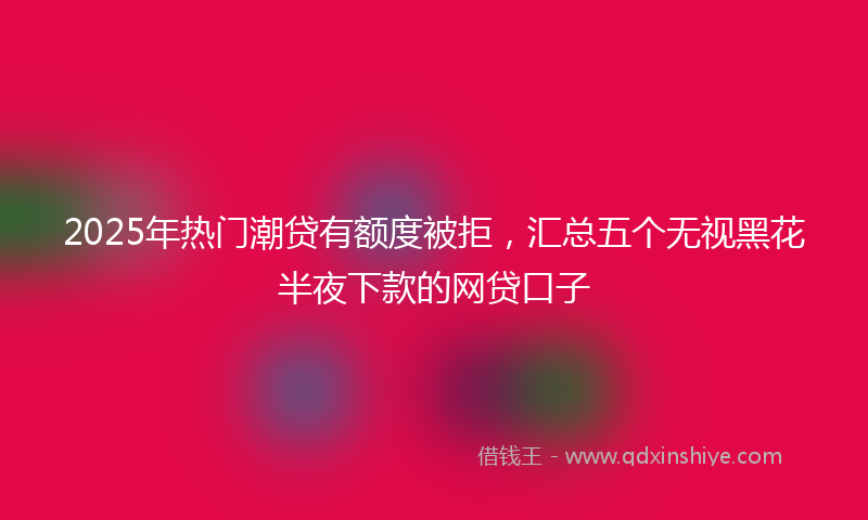 2025年热门潮贷有额度被拒，汇总五个无视黑花半夜下款的网贷口子