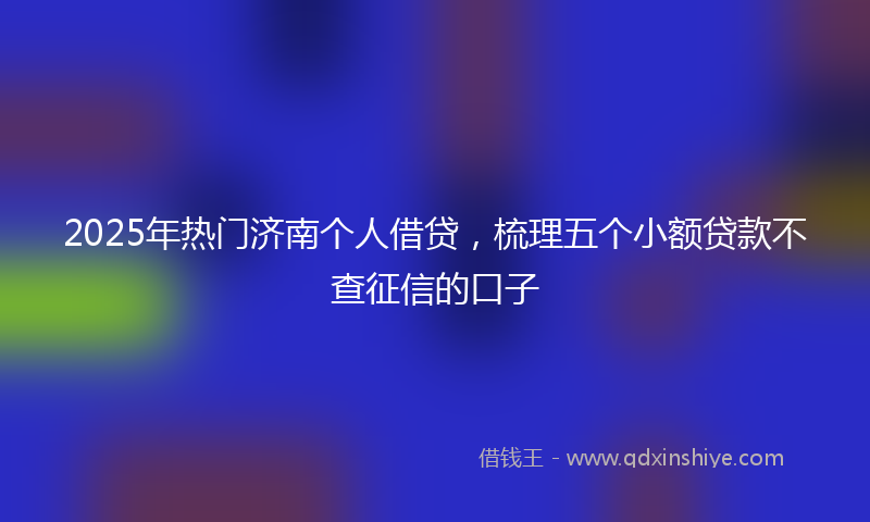2025年热门济南个人借贷，梳理五个小额贷款不查征信的口子