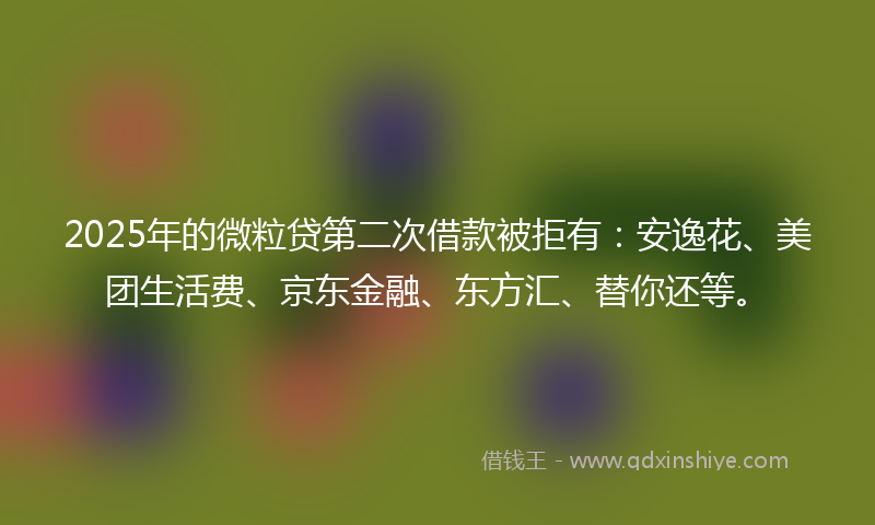 2025年的微粒贷第二次借款被拒有：安逸花、美团生活费、京东金融、东方汇、替你还等。
