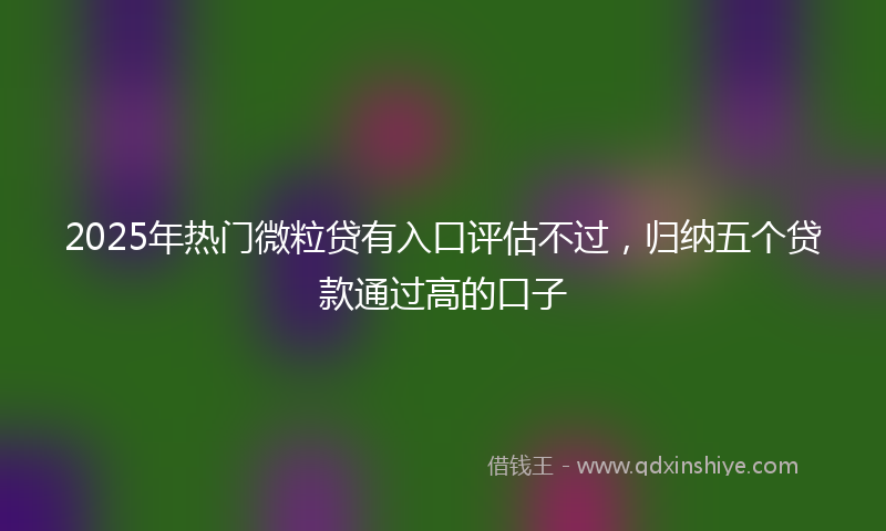 2025年热门微粒贷有入口评估不过，归纳五个贷款通过高的口子
