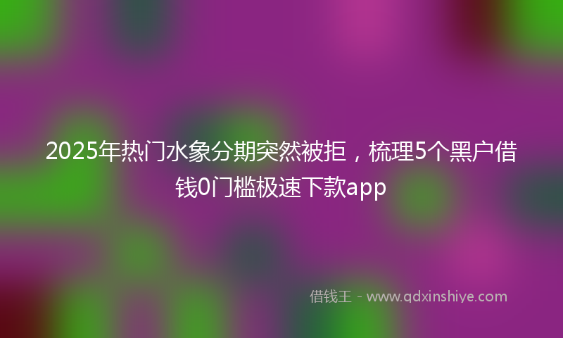 2025年热门水象分期突然被拒，梳理5个黑户借钱0门槛极速下款app