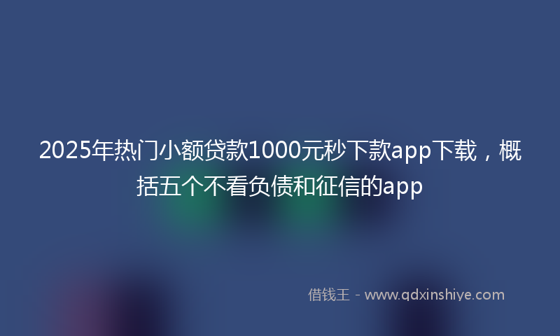 2025年热门小额贷款1000元秒下款app下载，概括五个不看负债和征信的app
