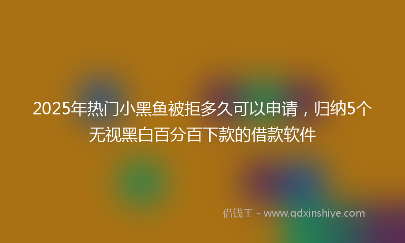 2025年热门小黑鱼被拒多久可以申请，归纳5个无视黑白百分百下款的借款软件