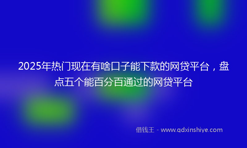 2025年热门现在有啥口子能下款的网贷平台，盘点五个能百分百通过的网贷平台