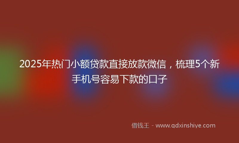 2025年热门小额贷款直接放款微信，梳理5个新手机号容易下款的口子