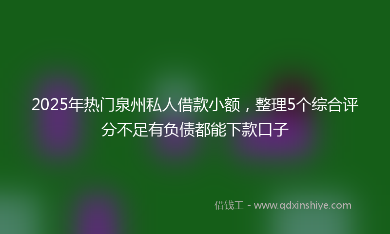 2025年热门泉州私人借款小额，整理5个综合评分不足有负债都能下款口子