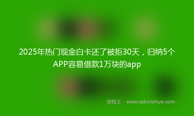 2025年热门现金白卡还了被拒30天，归纳5个APP容易借款1万块的app