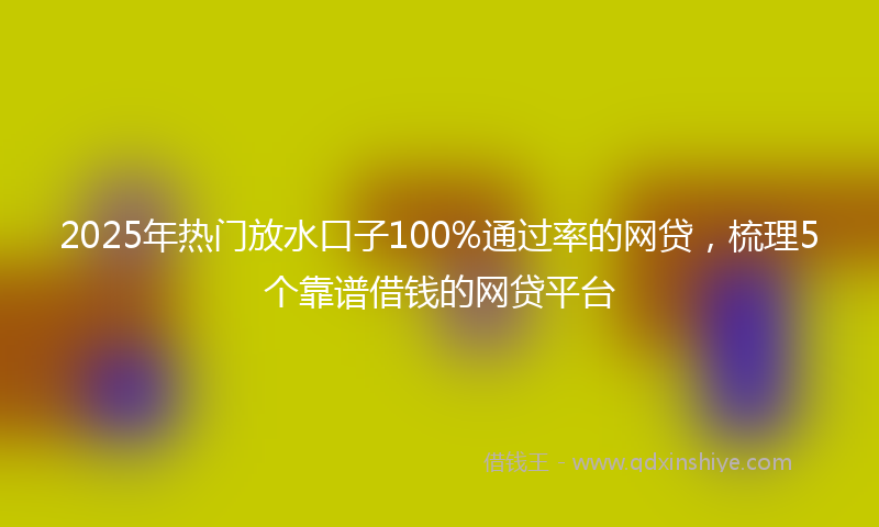 2025年热门放水口子100%通过率的网贷，梳理5个靠谱借钱的网贷平台