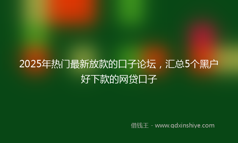 2025年热门最新放款的口子论坛，汇总5个黑户好下款的网贷口子