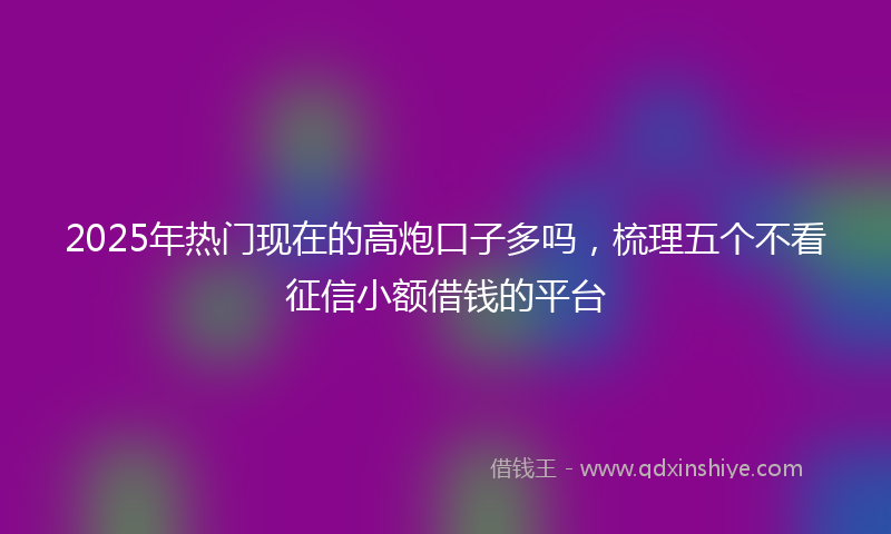 2025年热门现在的高炮口子多吗，梳理五个不看征信小额借钱的平台