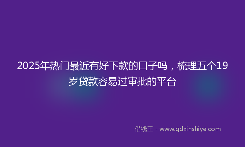 2025年热门最近有好下款的口子吗，梳理五个19岁贷款容易过审批的平台