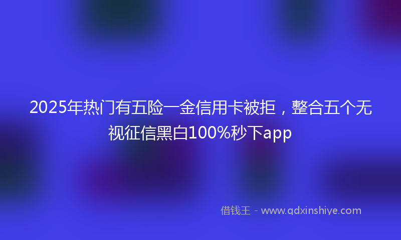 2025年热门有五险一金信用卡被拒，整合五个无视征信黑白100%秒下app