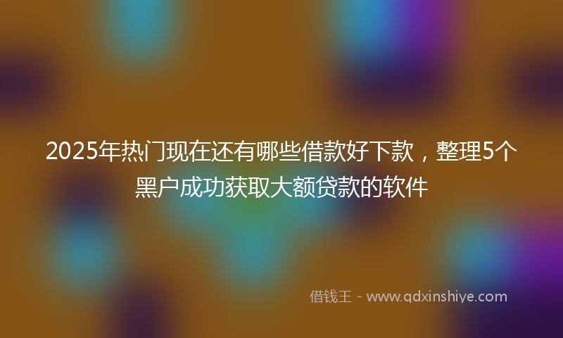 2025年热门现在还有哪些借款好下款，整理5个黑户成功获取大额贷款的软件
