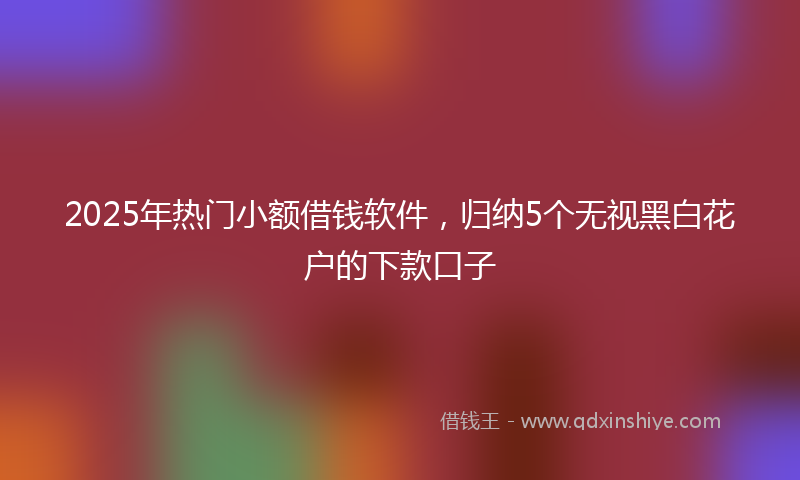 2025年热门小额借钱软件，归纳5个无视黑白花户的下款口子