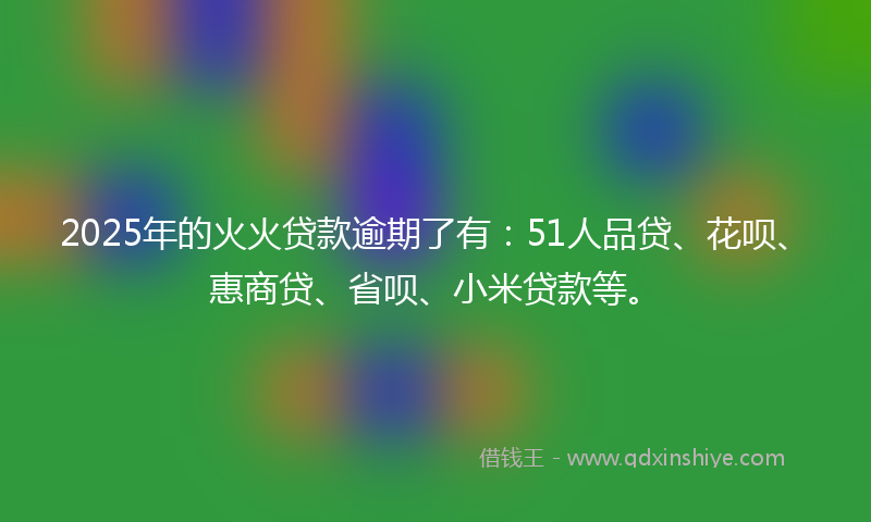 2025年的火火贷款逾期了有：51人品贷、花呗、惠商贷、省呗、小米贷款等。