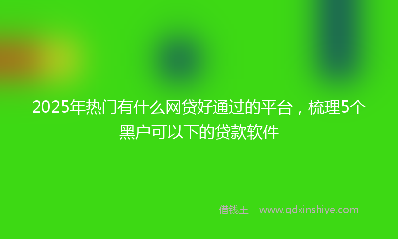 2025年热门有什么网贷好通过的平台，梳理5个黑户可以下的贷款软件