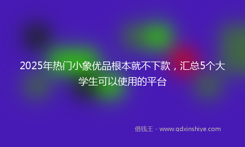2025年热门小象优品根本就不下款，汇总5个大学生可以使用的平台